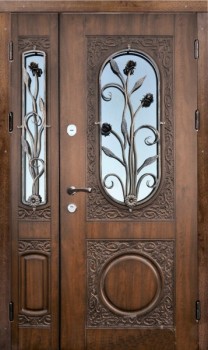 Металлическая дверь ZD-1323 с отделкой массивом